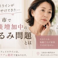 フェイスラインのぼやきやたるみ悩みに関する原因とスキンケアの見直しを提案する三田市向けの美容イメージ画像